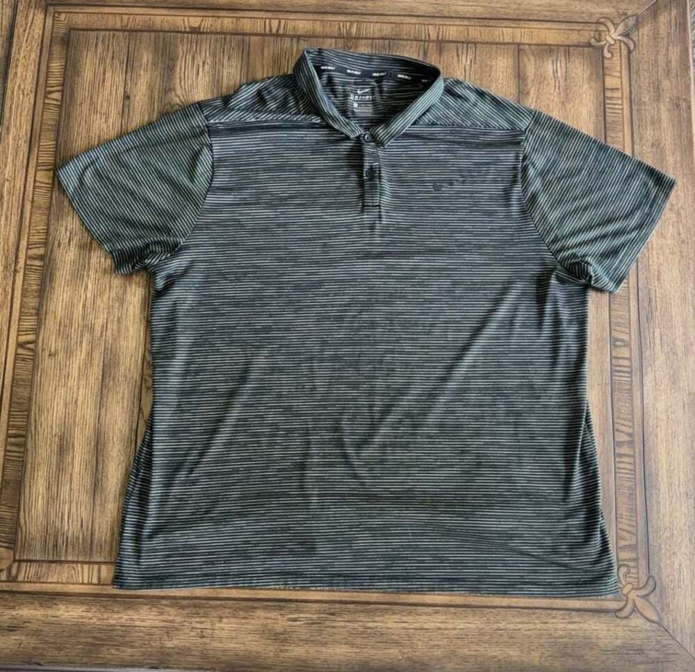 Nike Golf Dri-FIT Tiger Woods Striped Polo Shirt Men's XXL